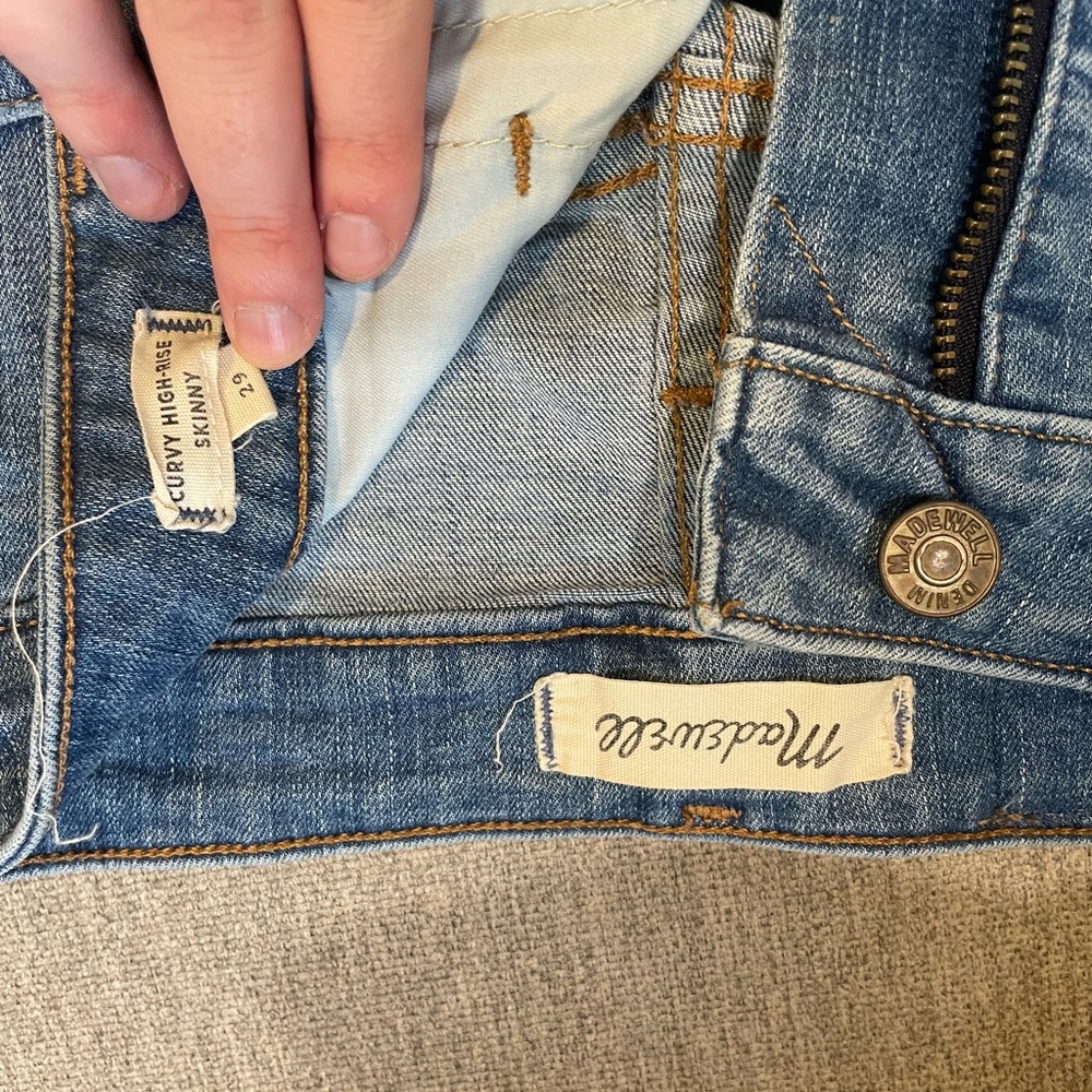 Madewell Curvy High-Rise Skinny Ripped Distressed Jeans Women’s Size 29